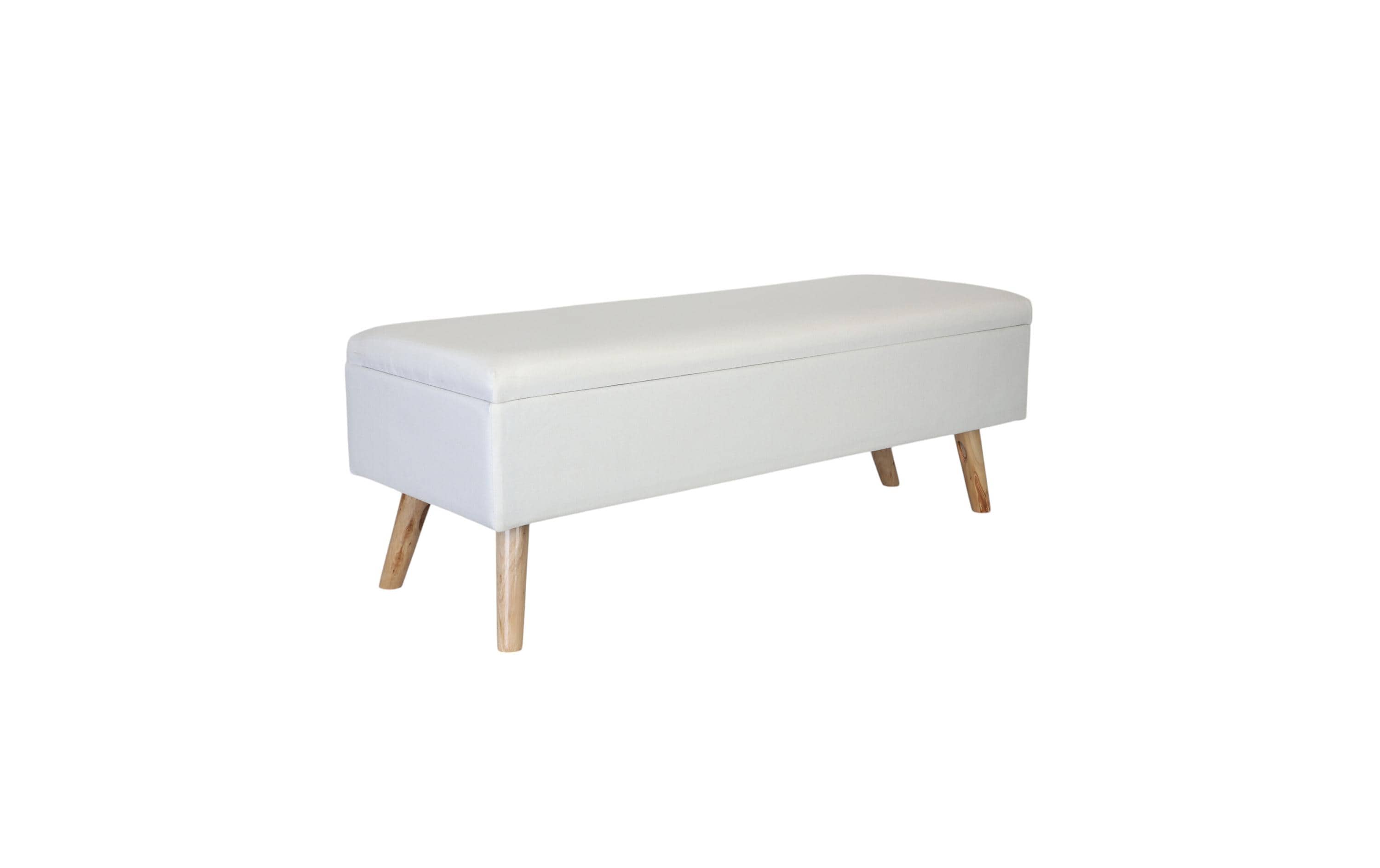 relaxdays Sitzbank mit Stauraum Leinen Material: MDF, Eukalyptusholz, Poly.