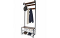 relaxdays Garderobe mit Schuhbank Material: Eisen, MDF