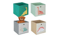 relaxdays Spielzeugbox Dinosaurier 4 Stück