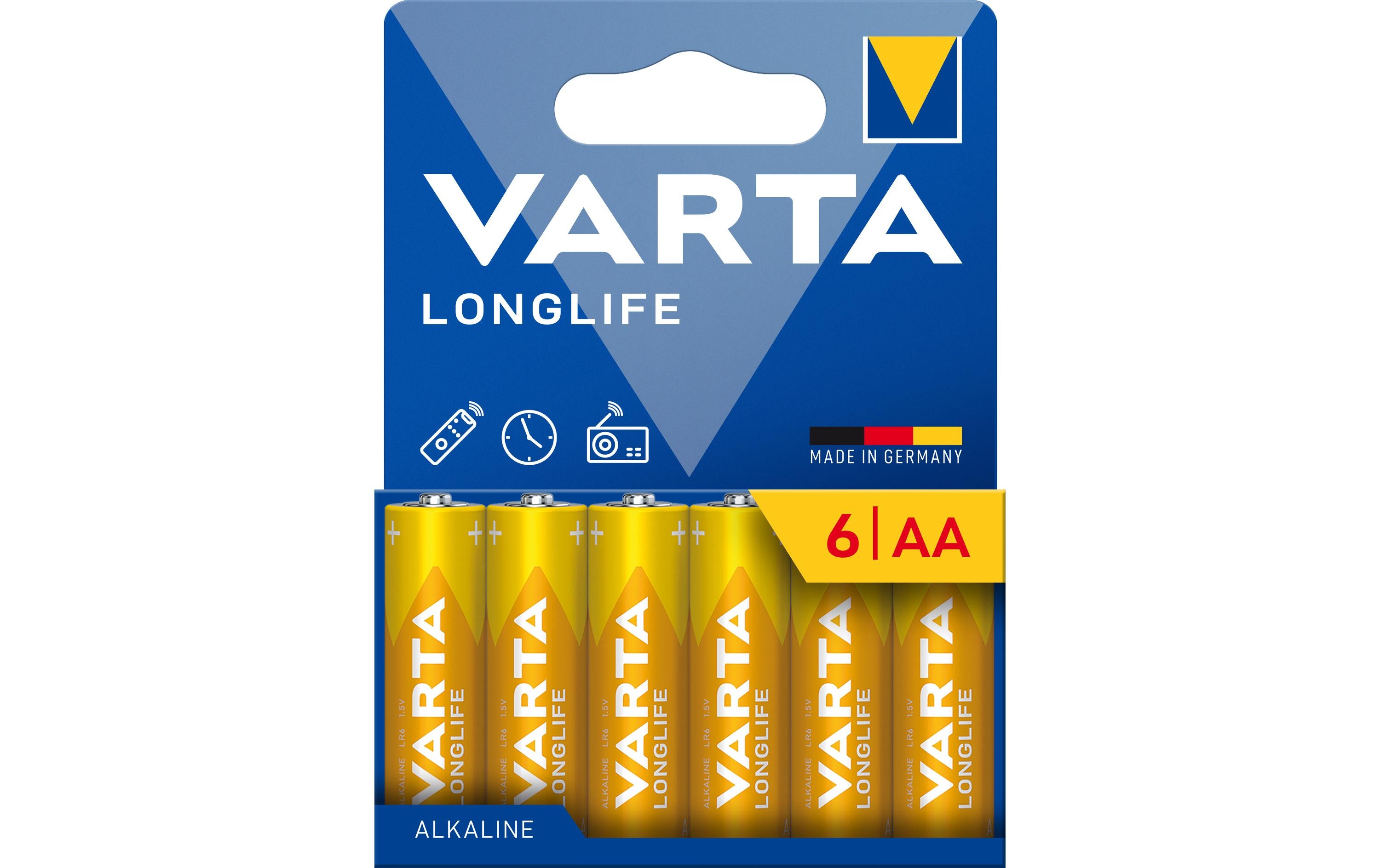 VARTA Longlife AA, 1.5V, 6Stk 6 Stück, Vollkartonverpackung