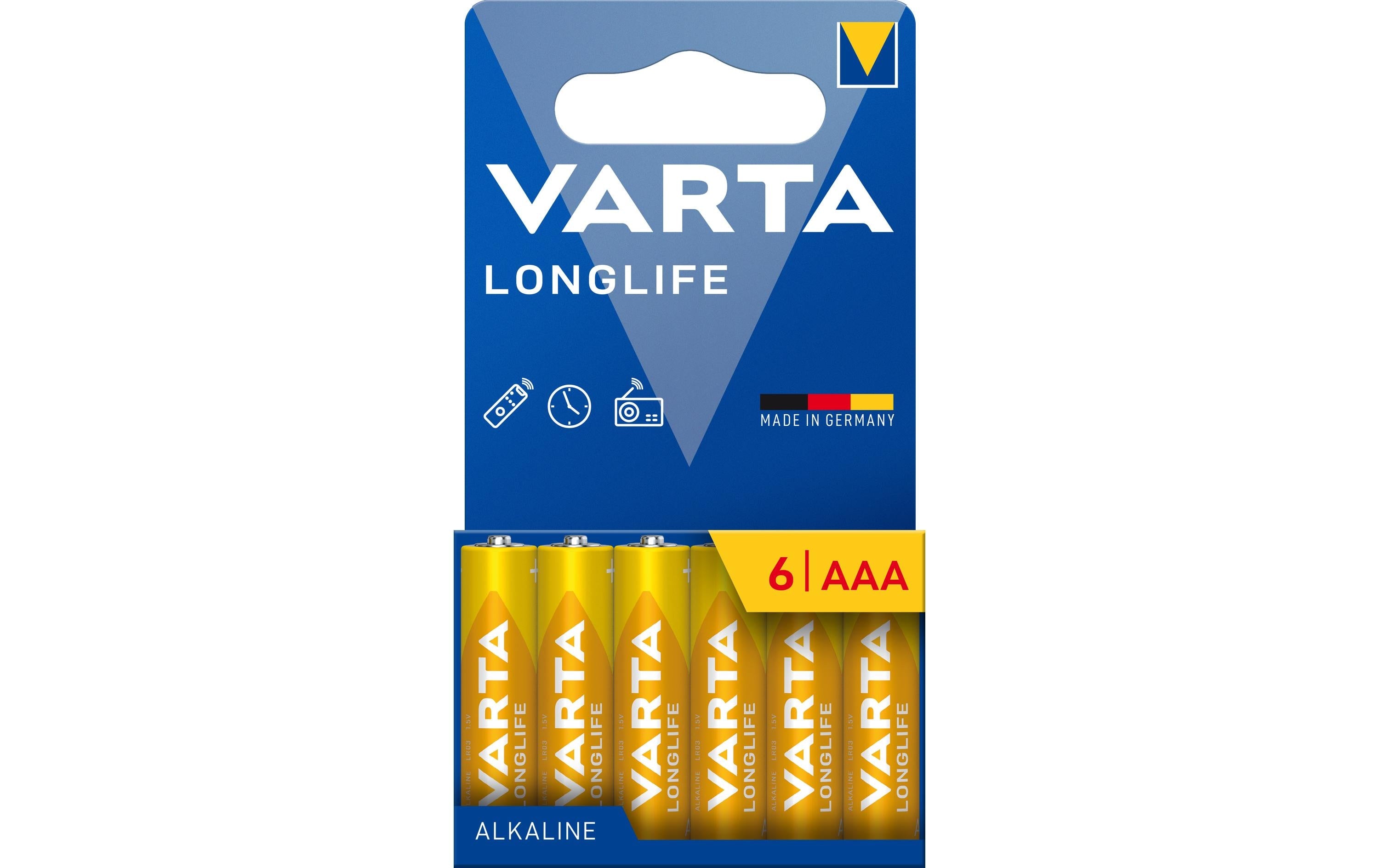 VARTA Longlife AAA, 1.5V, 1.5V, 6Stk 6 Stück, Vollkartonverpackung