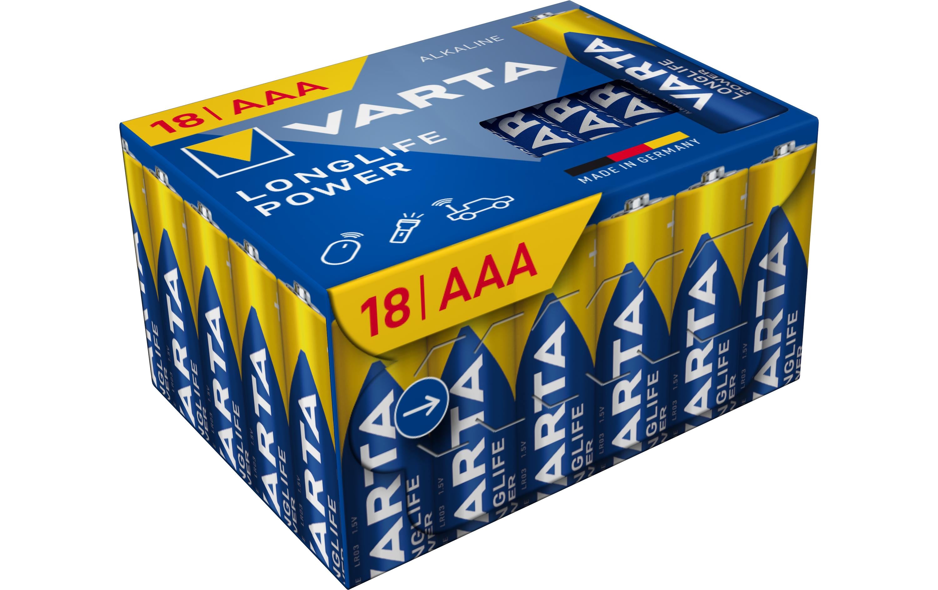 VARTA Longlife Power AAA, 1.5V, 18Stk 18 Stück, Cube Verpackung