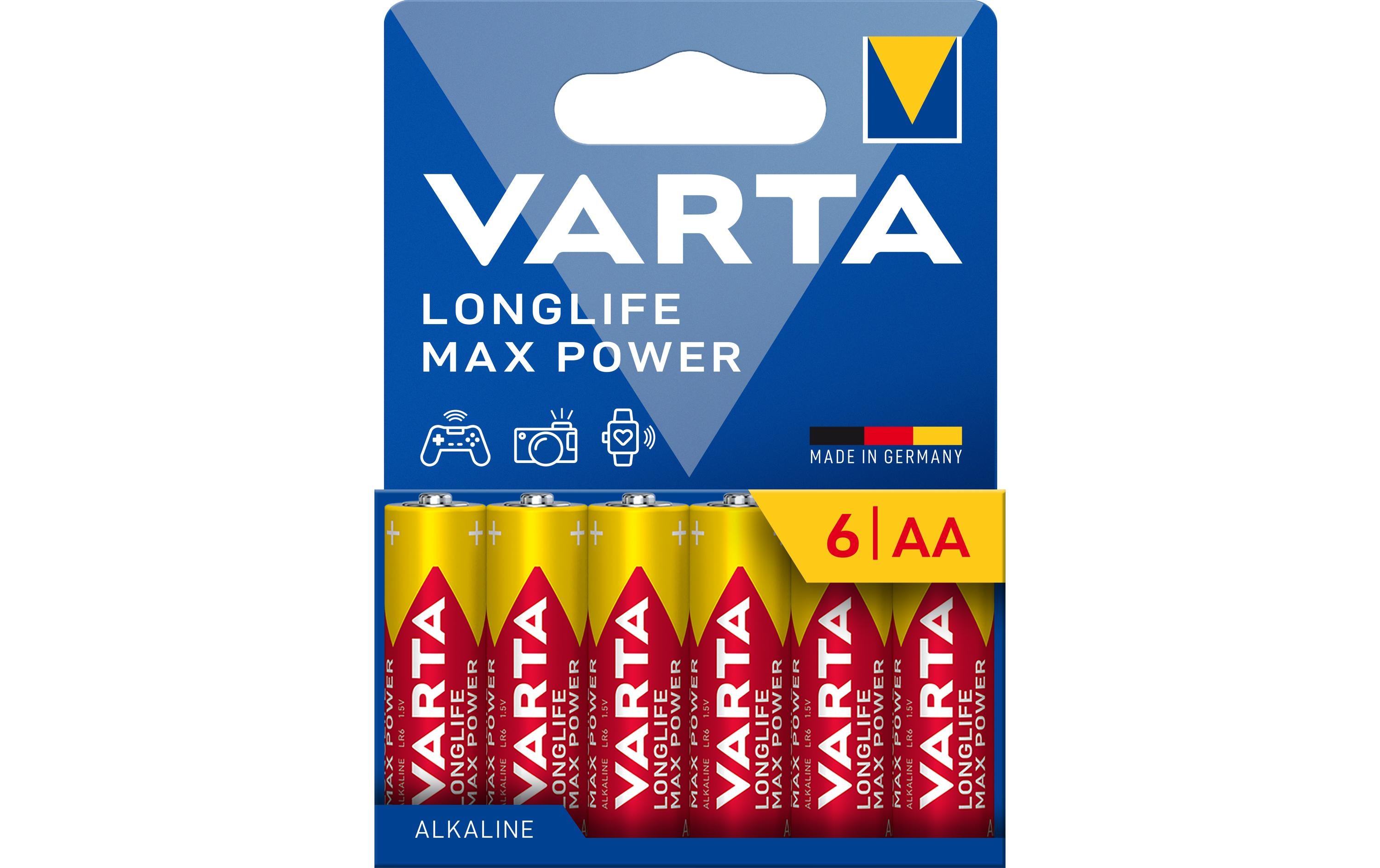VARTA Longlife Max Power AA, 1.5V, 6Stk 6 Stück, Vollkartonverpackung