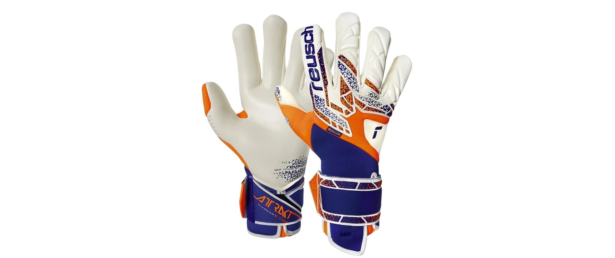 Reusch Attrakt Gold X Guardian Grösse: 8.5, Farbe: blue/white/orange