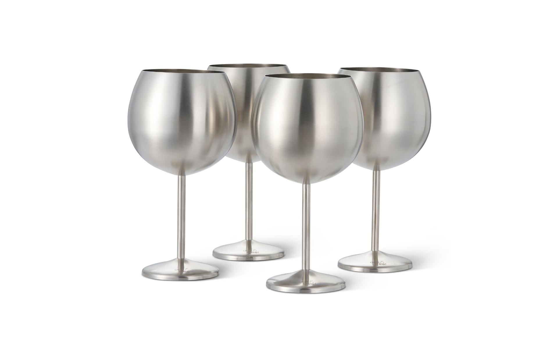 Oak&Steel Gingläser Silber, 4er Set Edelstahl