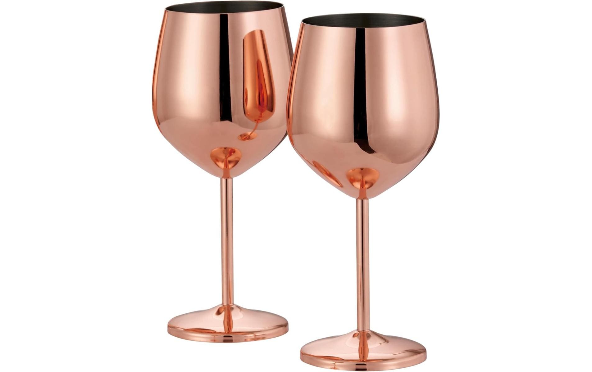 Oak&Steel Weingläser Rosegold, 2er Set Edelstahl