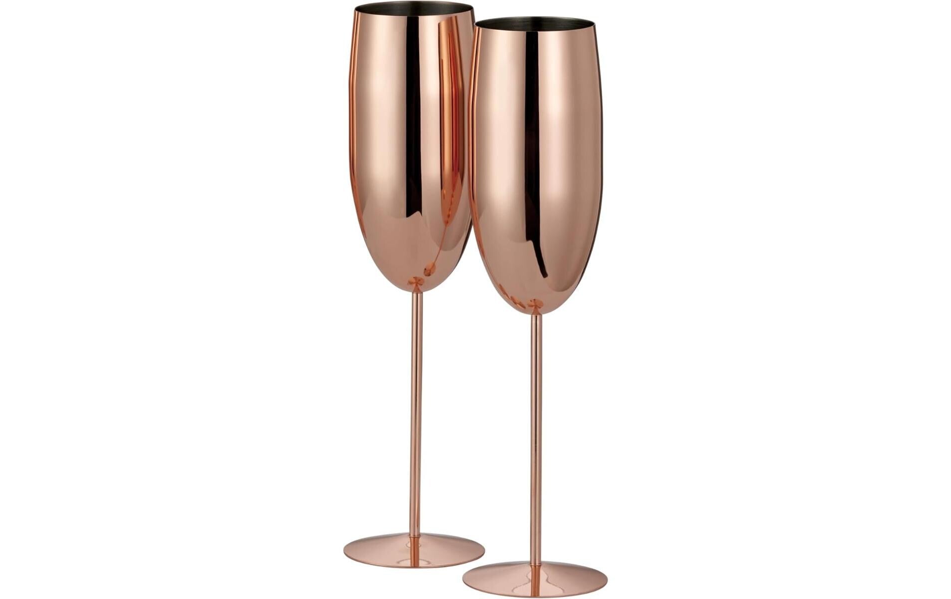 Oak&Steel Sektgläser Rosegold, 2er Set Edelstahl