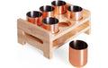 Oak&Steel Shotgläser 6er Set Rosegold mit Holztablett
