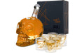 Oak&Steel DekanterSchädel mit Whisky Gläser Glas, Dekanter 700ml, Schädelgläser 75ml