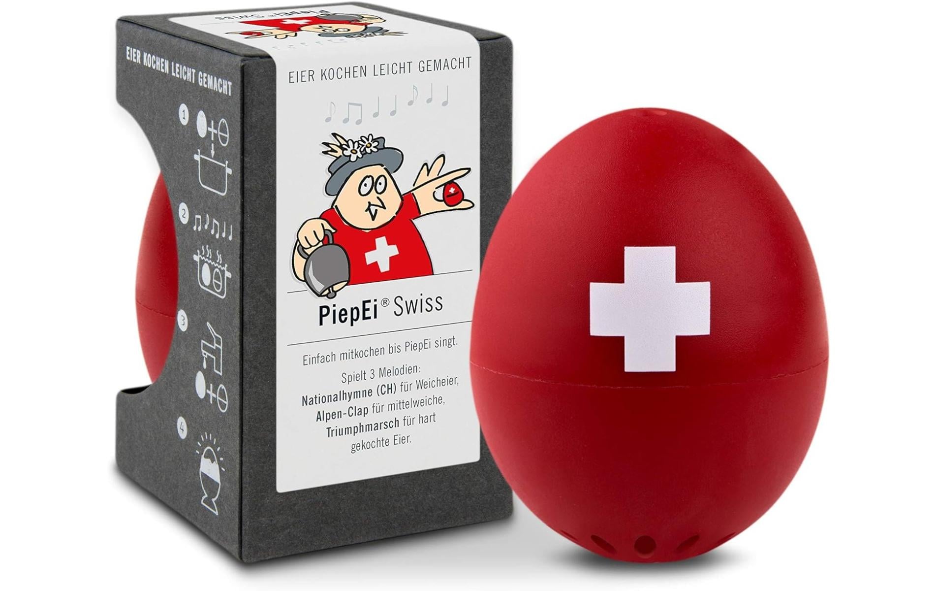 PiepEi Küchentimer singende Eieruhr Swiss Melodie auf jeder Stufe, Kunststoff