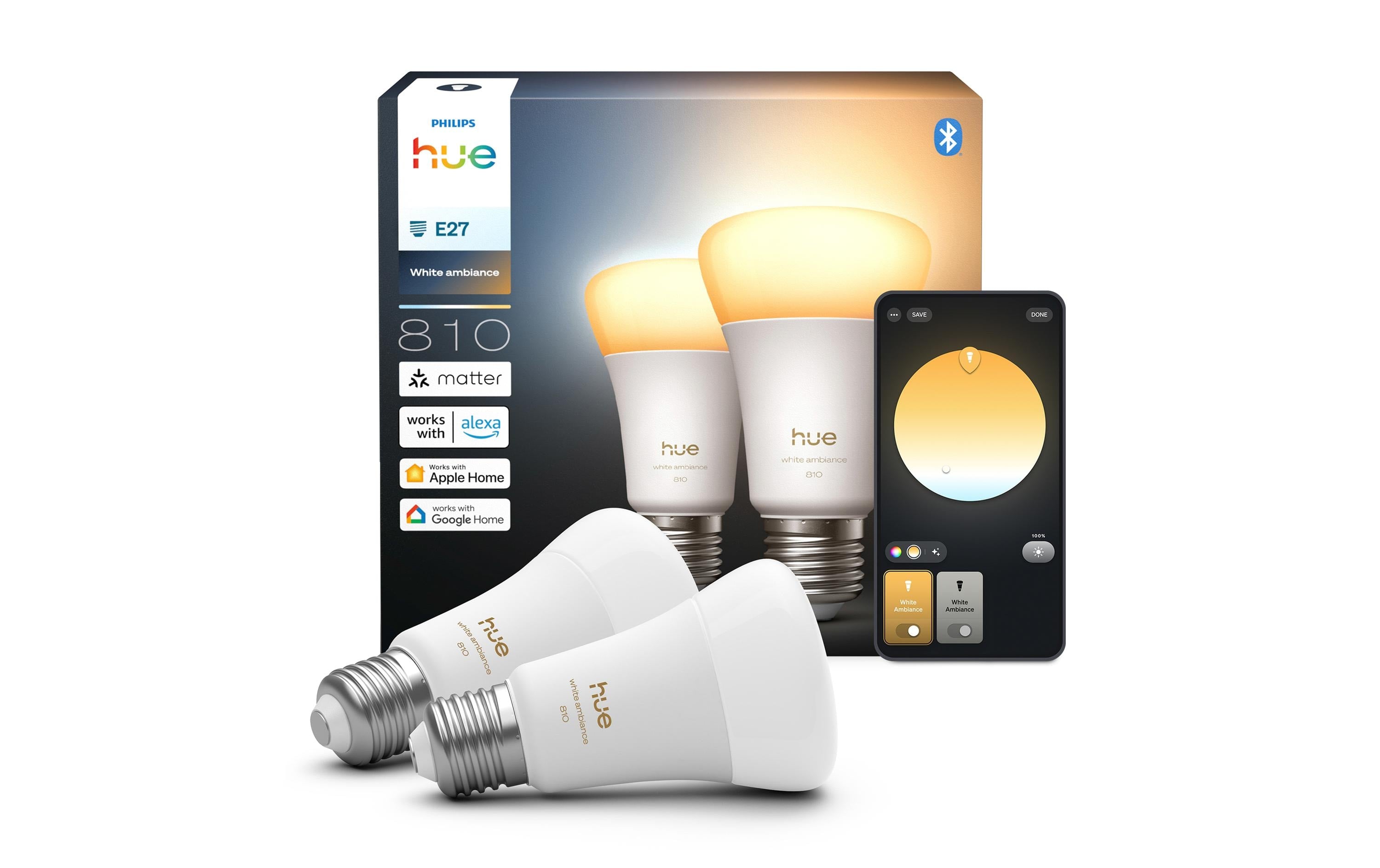 Philips Hue White Ambiance E27 Dopelpack 2x 810lm