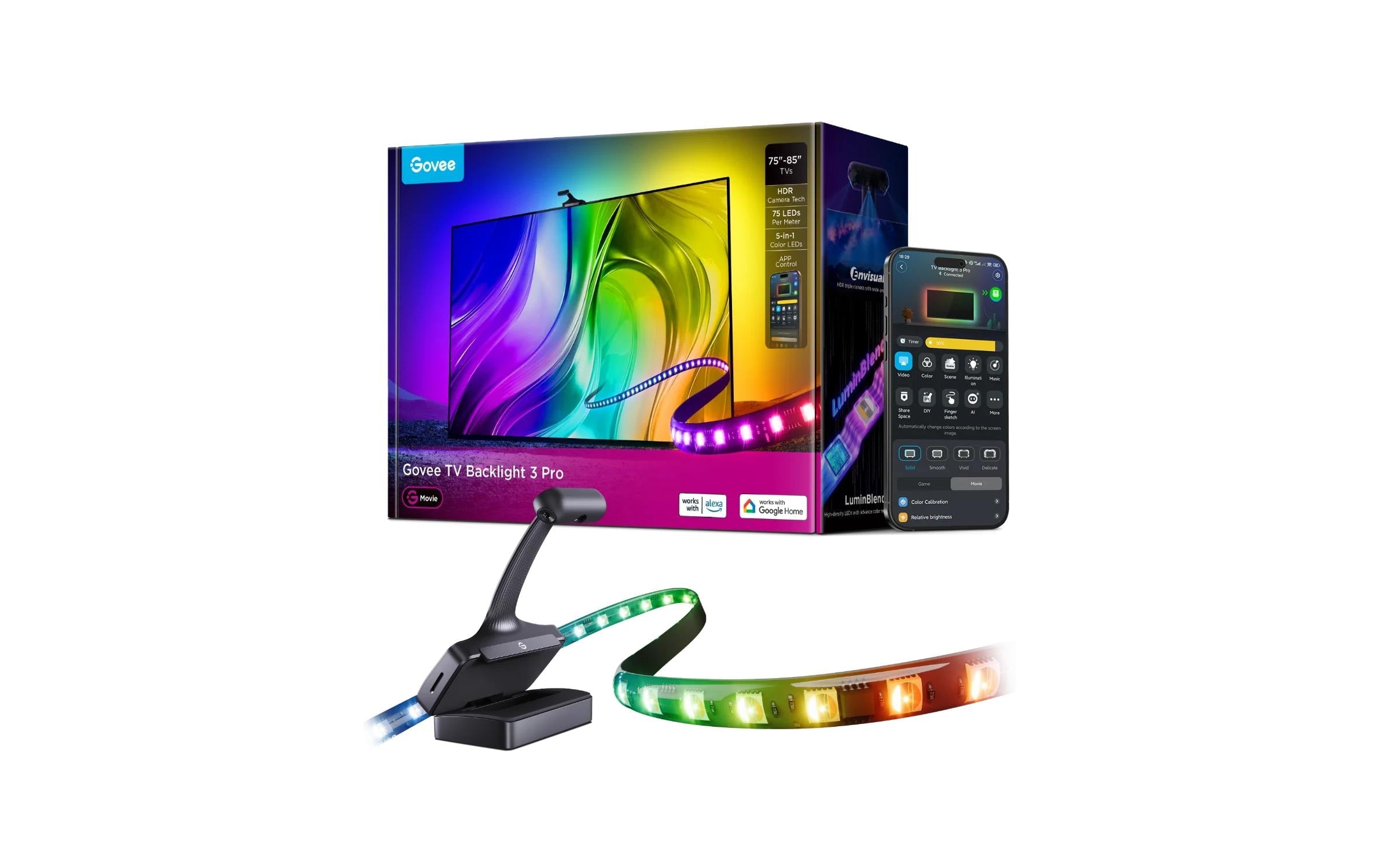 Govee Envisual TV Three Cam Backlight WiFi, 5m,  75-85 Zoll