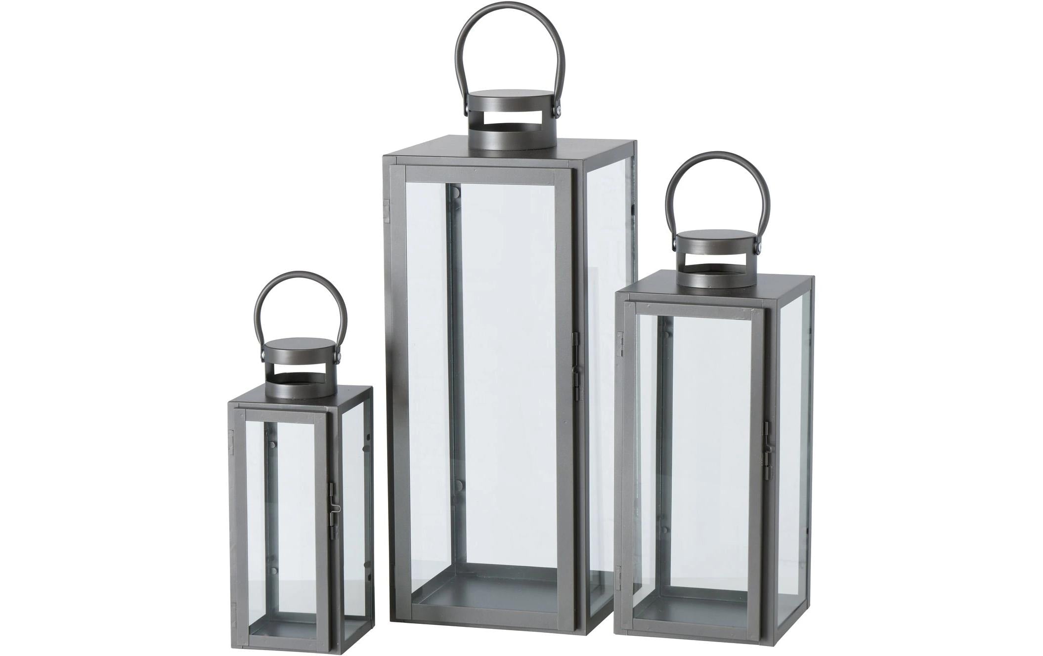 Boltze Laterne Arana 3-teiliges Set, Silber