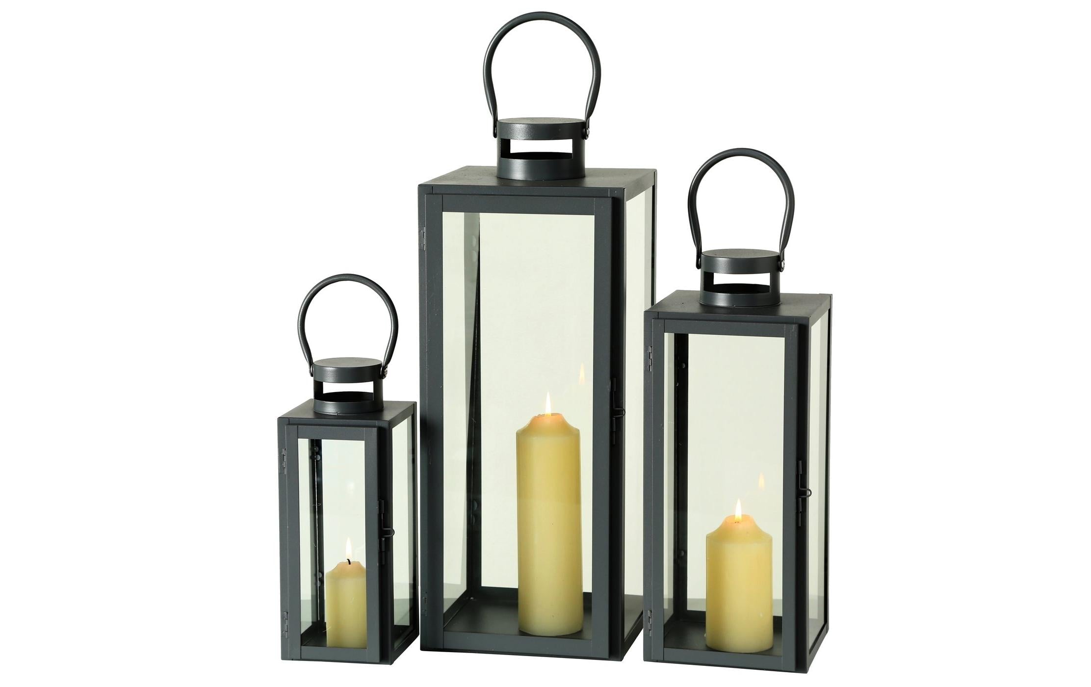 Boltze Laterne Arana 3-teiliges Set, Anthrazit