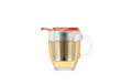 Bodum Yo-Yo Set Tasse mit Edelstahlsieb Glas, Bright Coral, 0.35 Liter