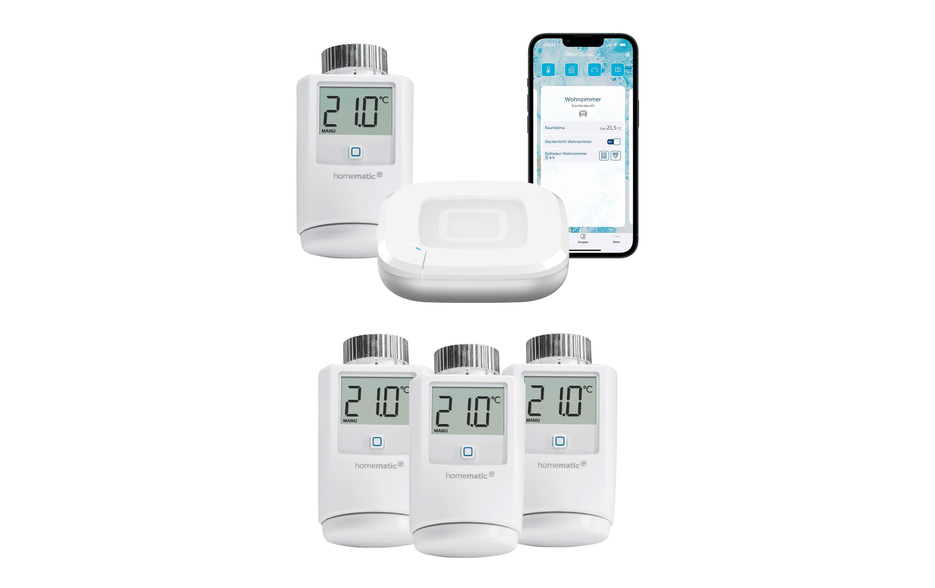 Homematic IP Starter Set Heizen Access Point2, 4x Heizkörperthermostat