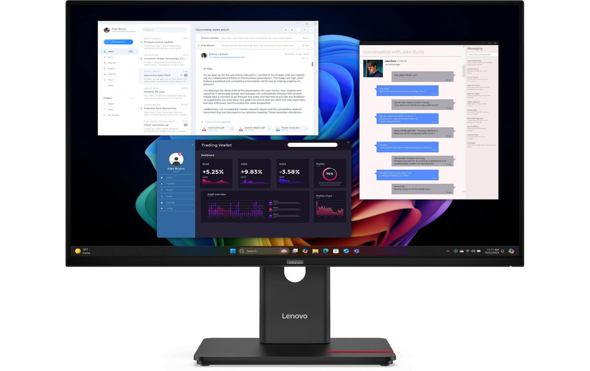 Lenovo TV T27UD-40, 27", 16:9, 3840x2160 4ms, 1500:1, HDMI, DP, DP-out, USB Type-C