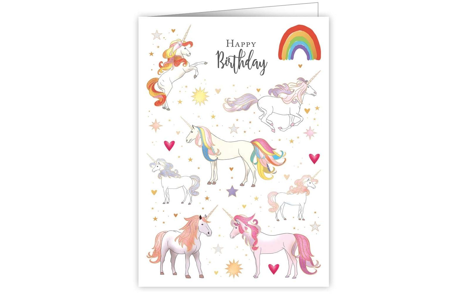 Cart Glückwunschkarte Einhorn Geburtstag Format 115 x 162 mm inkl. Umschlag