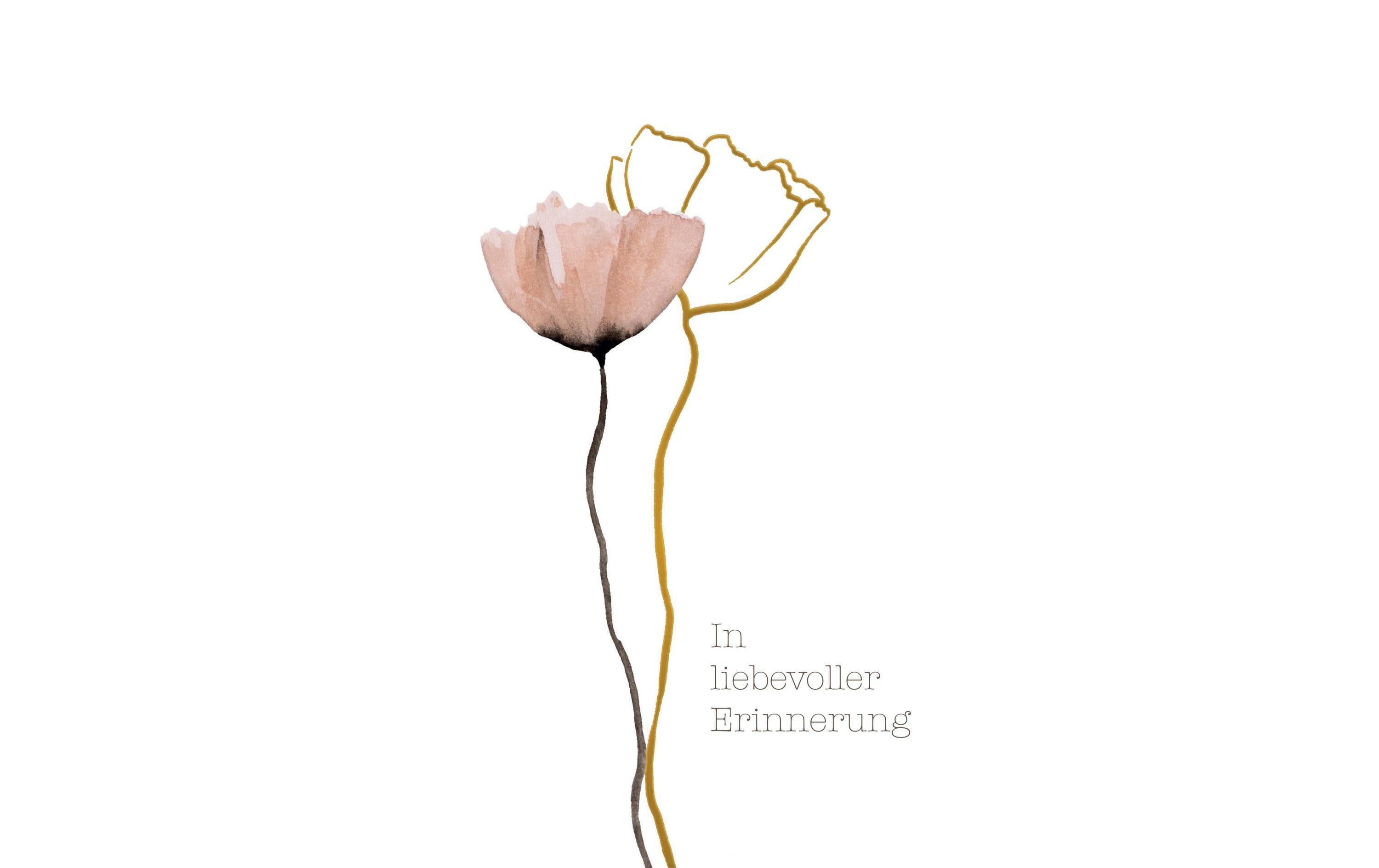Cart Trauerkarte Blume Format 120 x 170 mm inkl. Umschlag