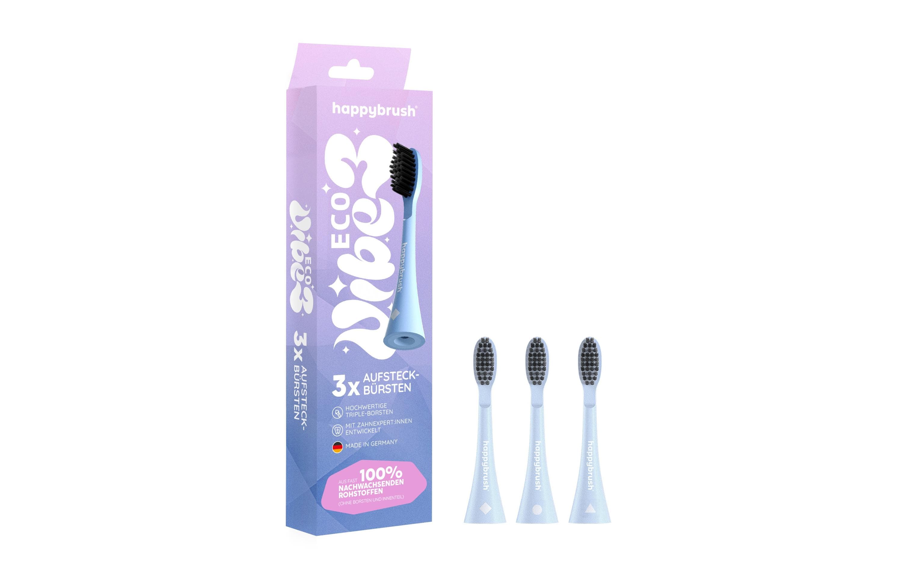 happybrush Aufsteckbürsten V3+ 3 Stk. Schall V3, Sunrise-Edition