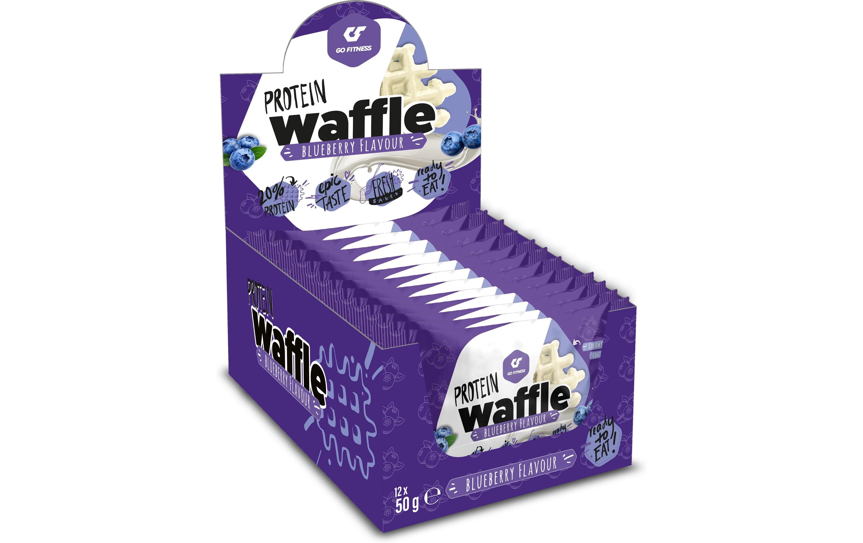 GoFitness Nutrition Protein Waffle Box Blueberry, 12x50g