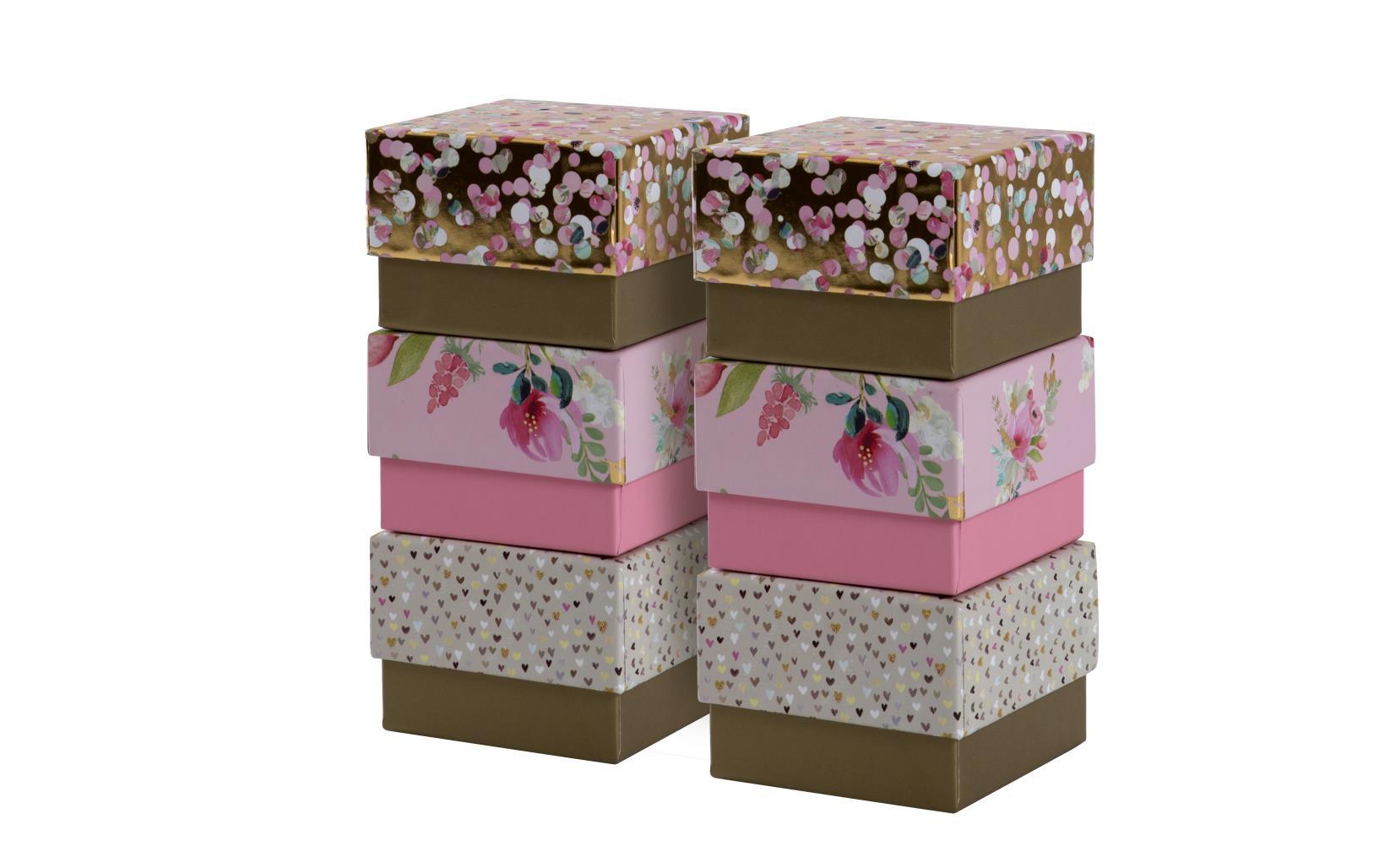Glick Geschenkbox 3er Set klein 6x6 cm