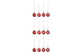 COCON Xmaskugeln rot, Box à 12 Stk. Glas, D3cm + Hänger 6cm, gepunktet