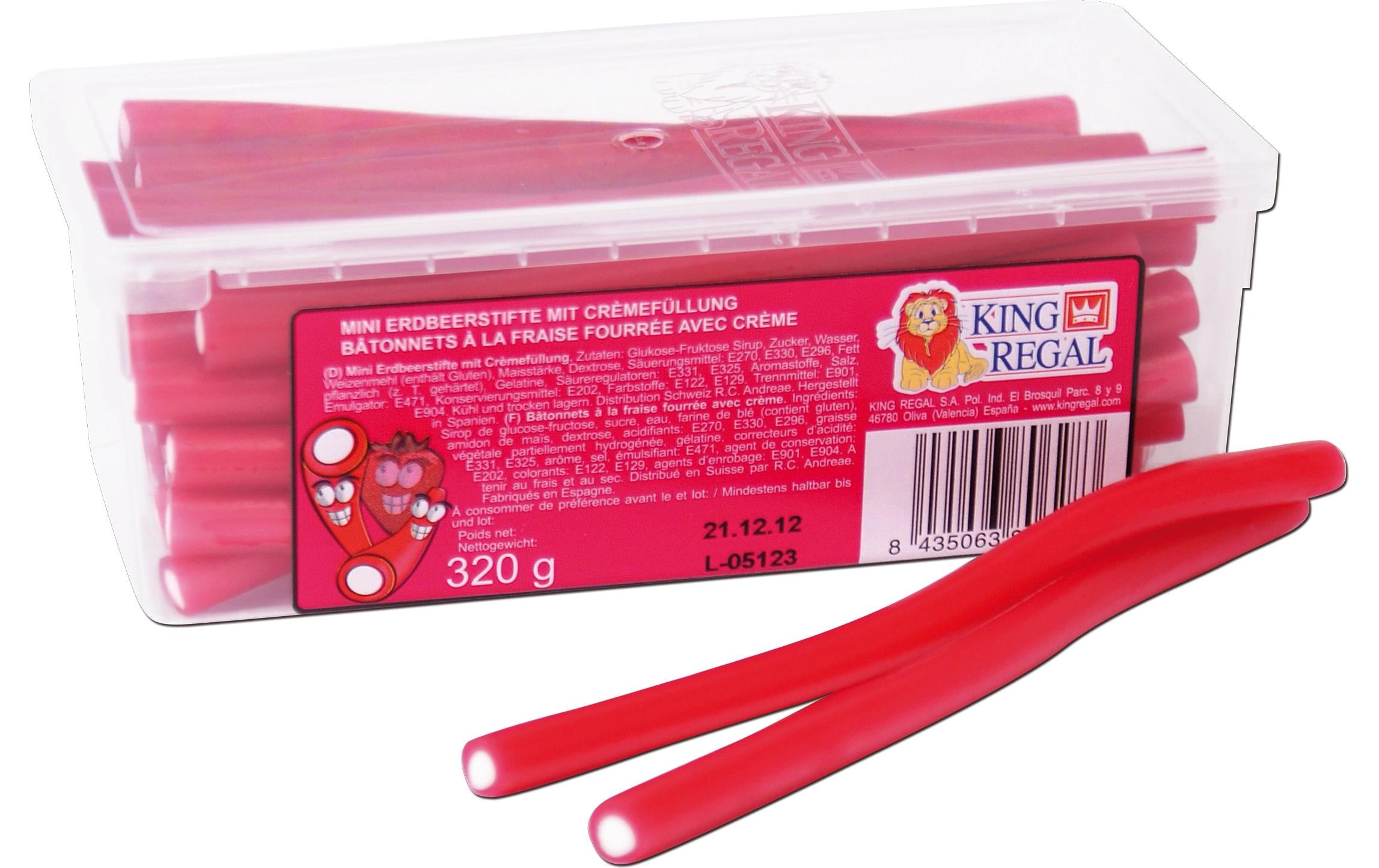 King Regal Mini Erdbeerstifte 320 g