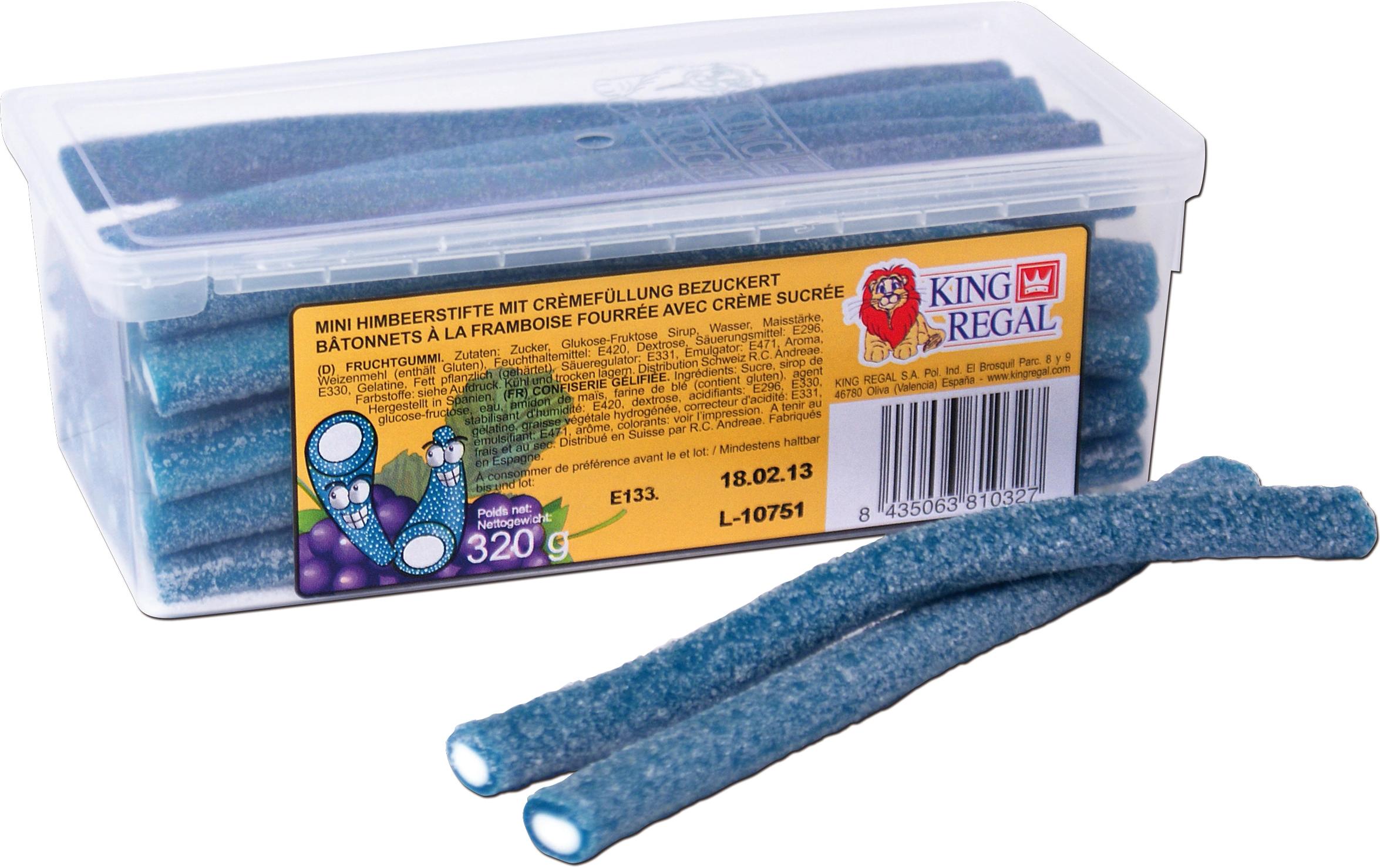 King Regal Mini Himbeerstifte bezuckert 320 g