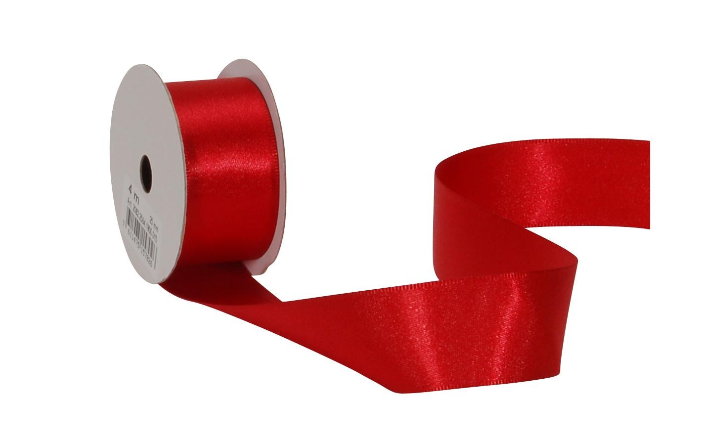 Spyk Geschenkband Satin rot, Breite: 25 mm, Länge: 4 m