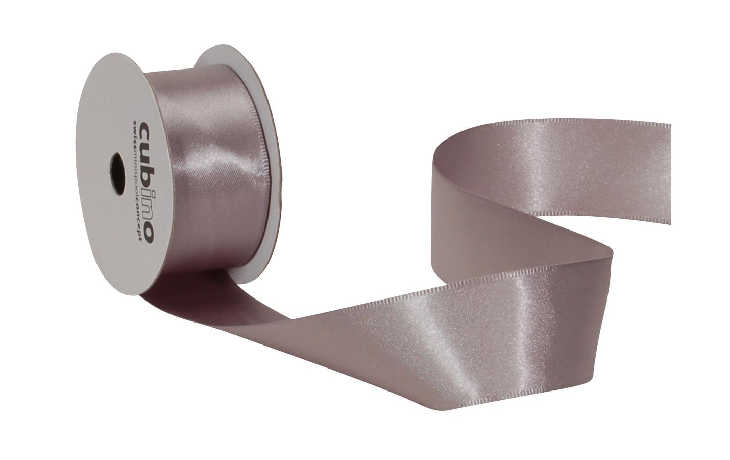 Spyk Geschenkband Satin silber, Breite: 25 mm, Länge: 4 m