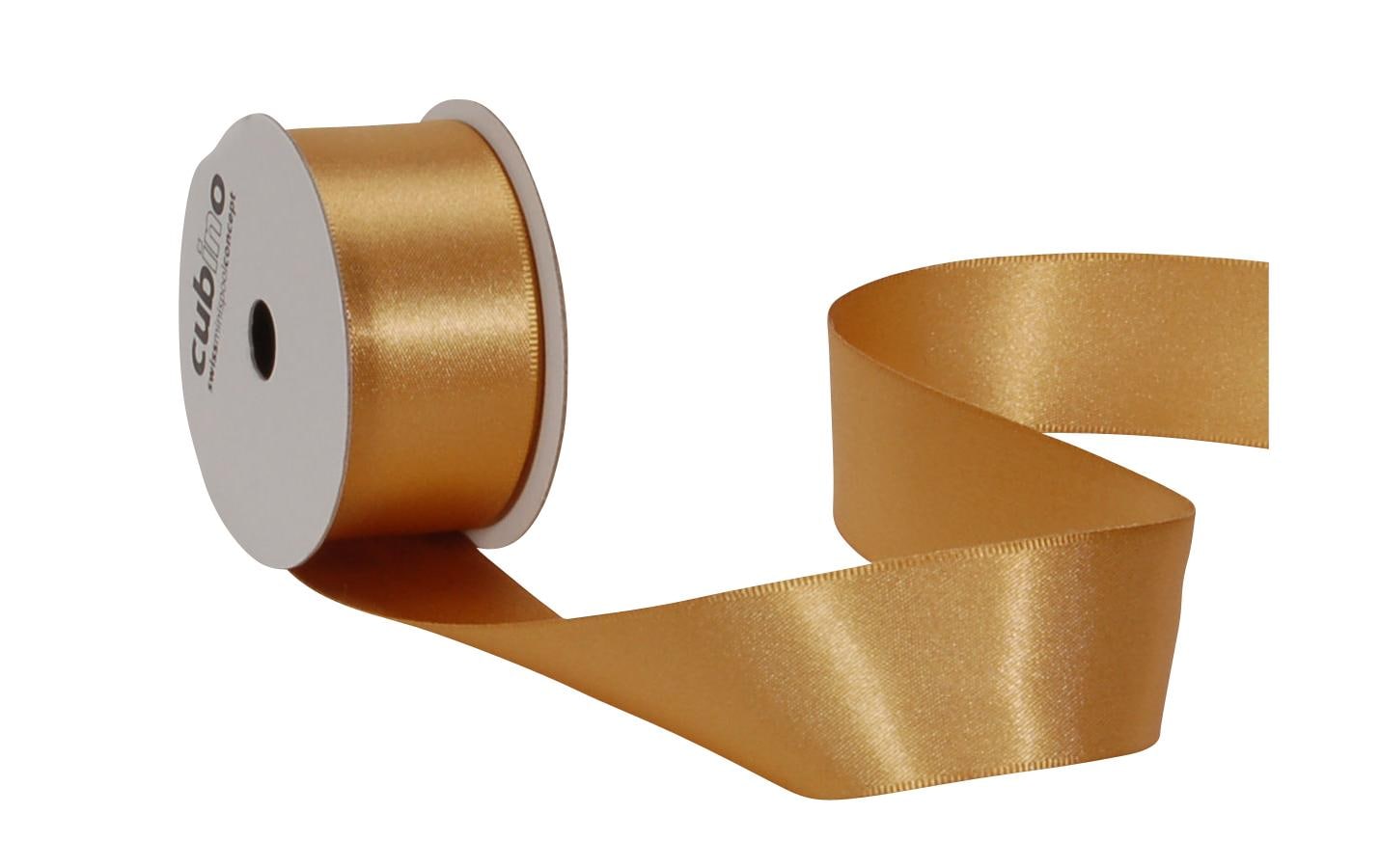 Spyk Geschenkband Satin gold, Breite: 25 mm, Länge: 4 m