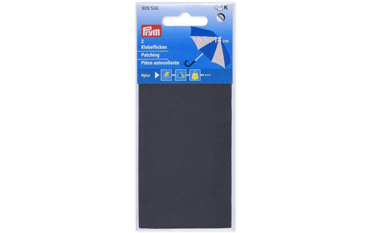 Prym Flickstoff Nylon antrazit 6.5 x 14 cm, Karte, selbstklebend, 100 % PA