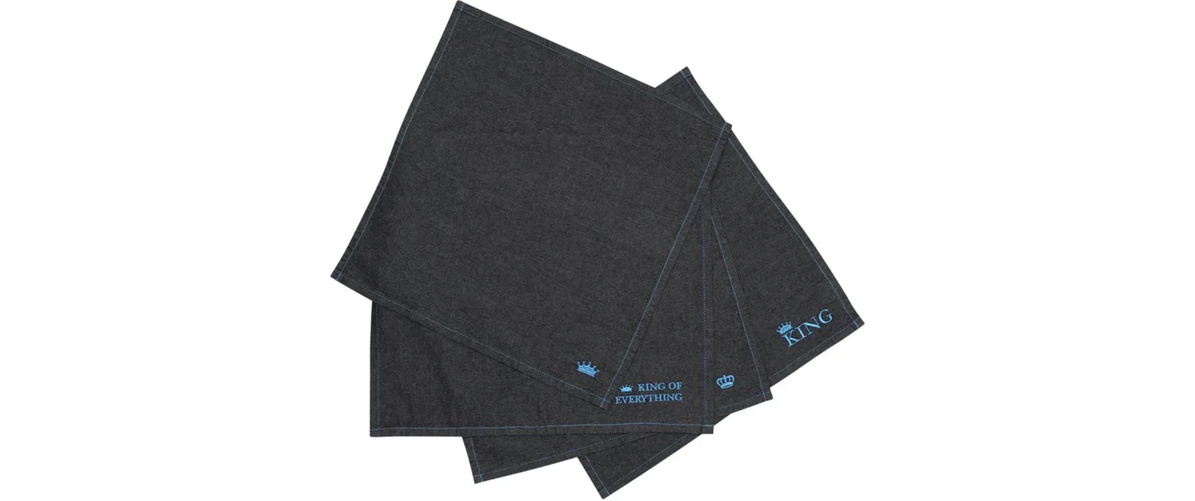 pad Serviette, Denim king-black, 45 x 45 cm, 4-Pack