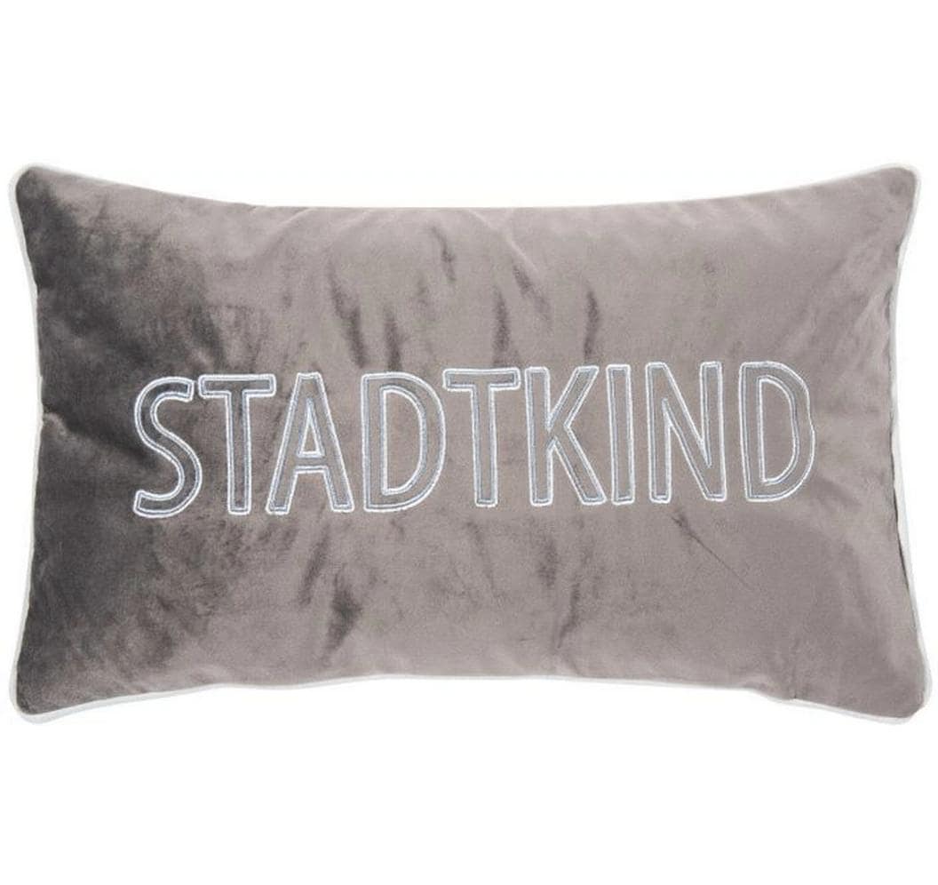 pad Kissenhülle, Letters Stadtkind, blue-grey, 30 x 50 cm