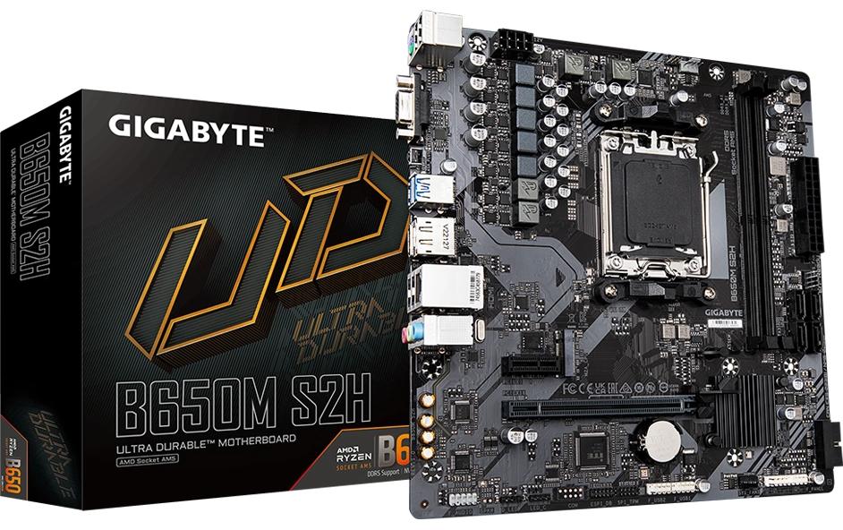 Gigabyte B650M S2H, µATX AM5, AMD B650, 2x DDR5, PCIe 4.0