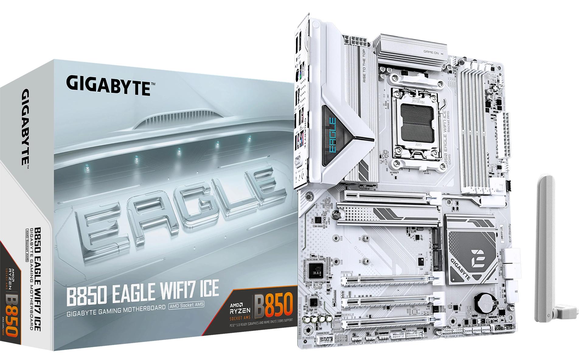 Gigabyte B850 EAGLE WF7 ICE, ATX AM5, AMD B850, 4x DDR5, PCIe 5.0, WIFI7