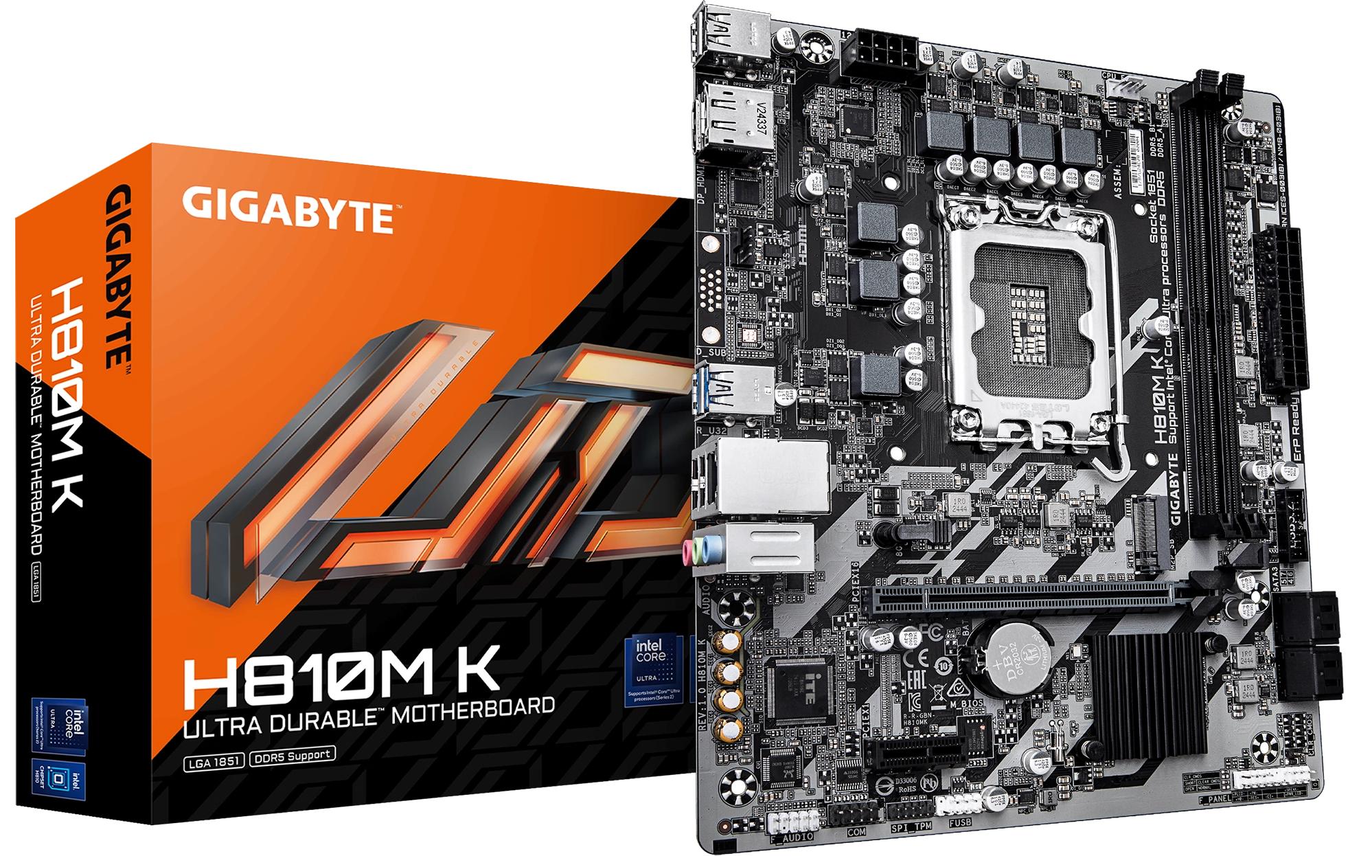 Gigabyte H810M K, uATX LGA1851, Intel H810, 2x DDR5, PCIe 4.0