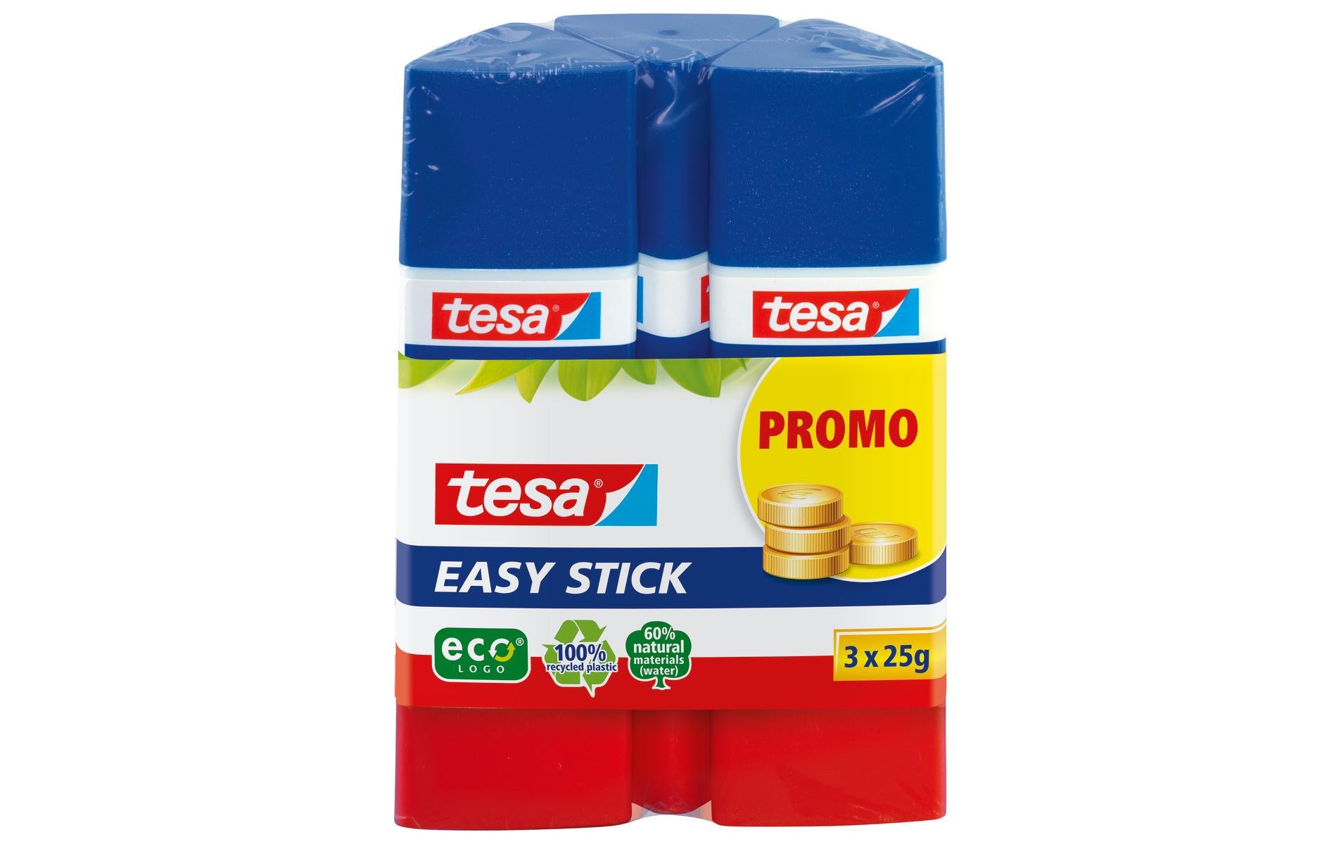 Easy Stick ecoLogo dreieckiger Klebestift, 3x 25 g