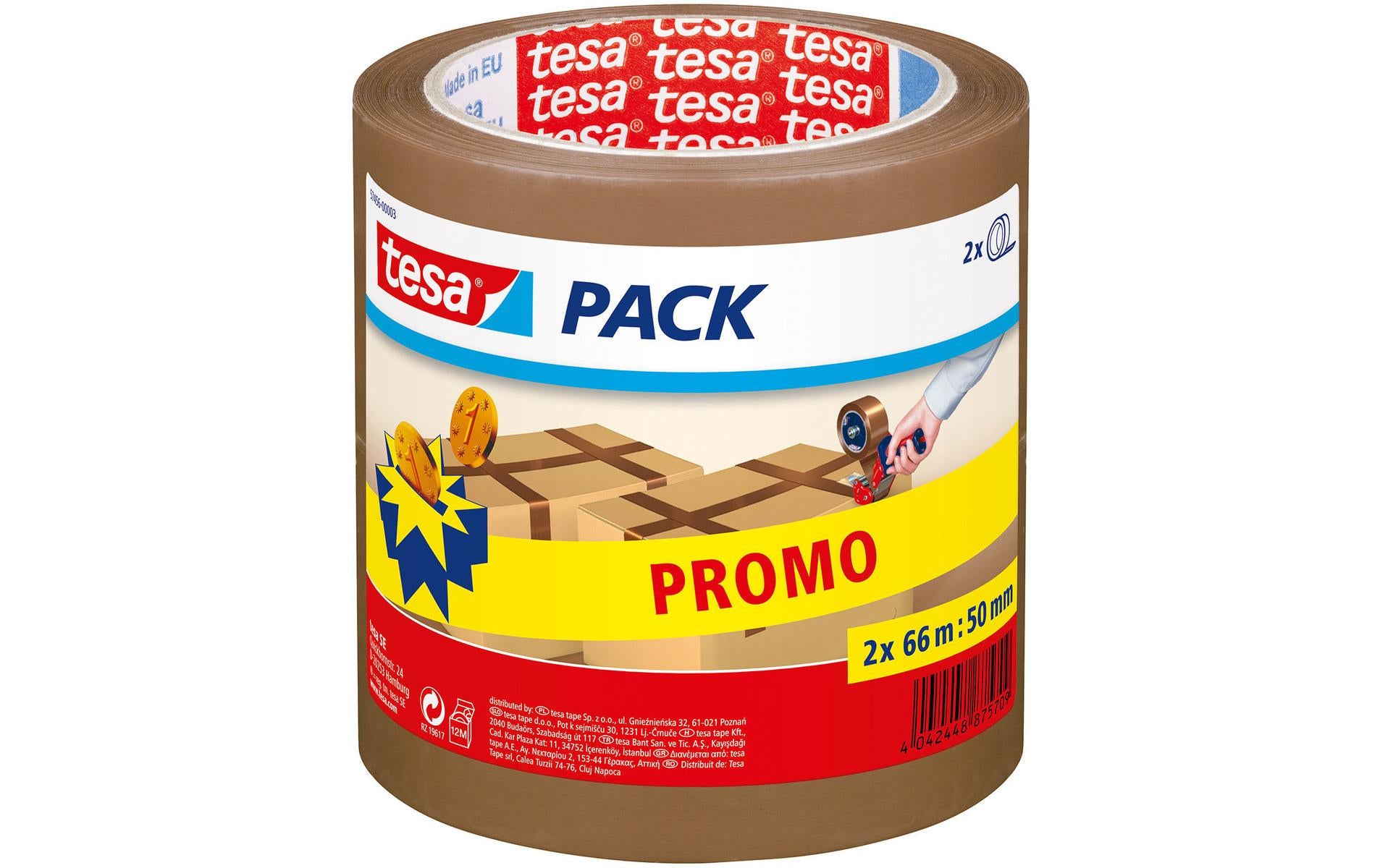 Promo 2x Pack Standard 66 m x 50 mm, braun