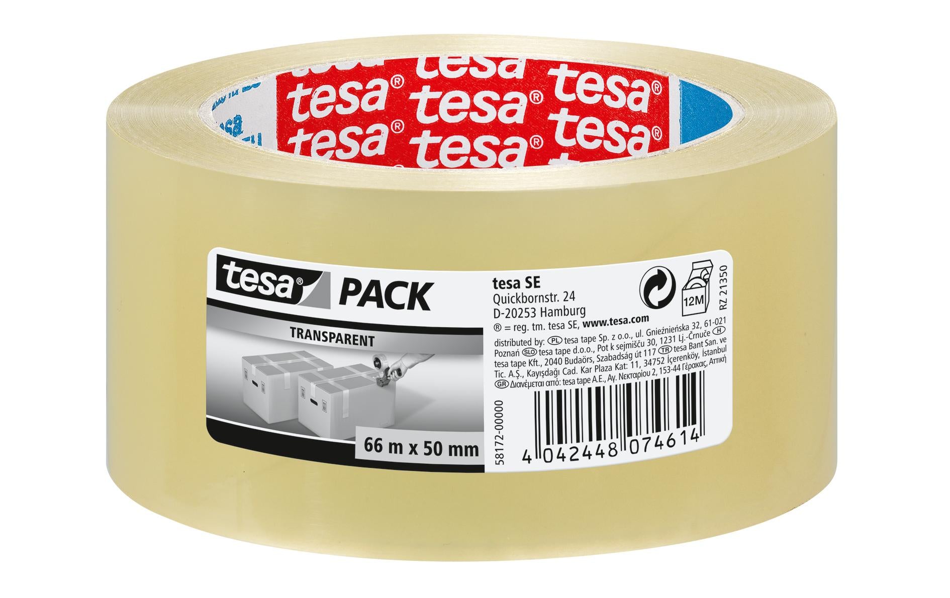 tesapack Standard 66 m x 50 mm, transparent