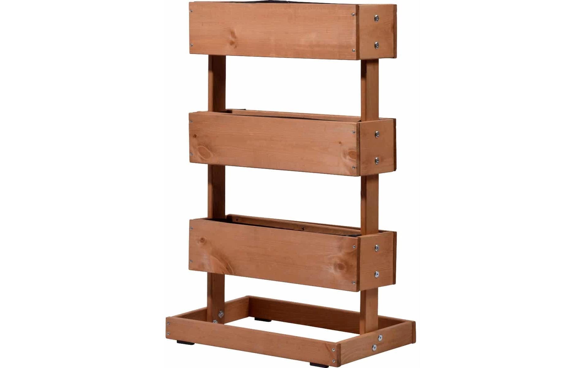 Vertikalbeet mit 3 Pflanzkästen, Kiefer aus Holz