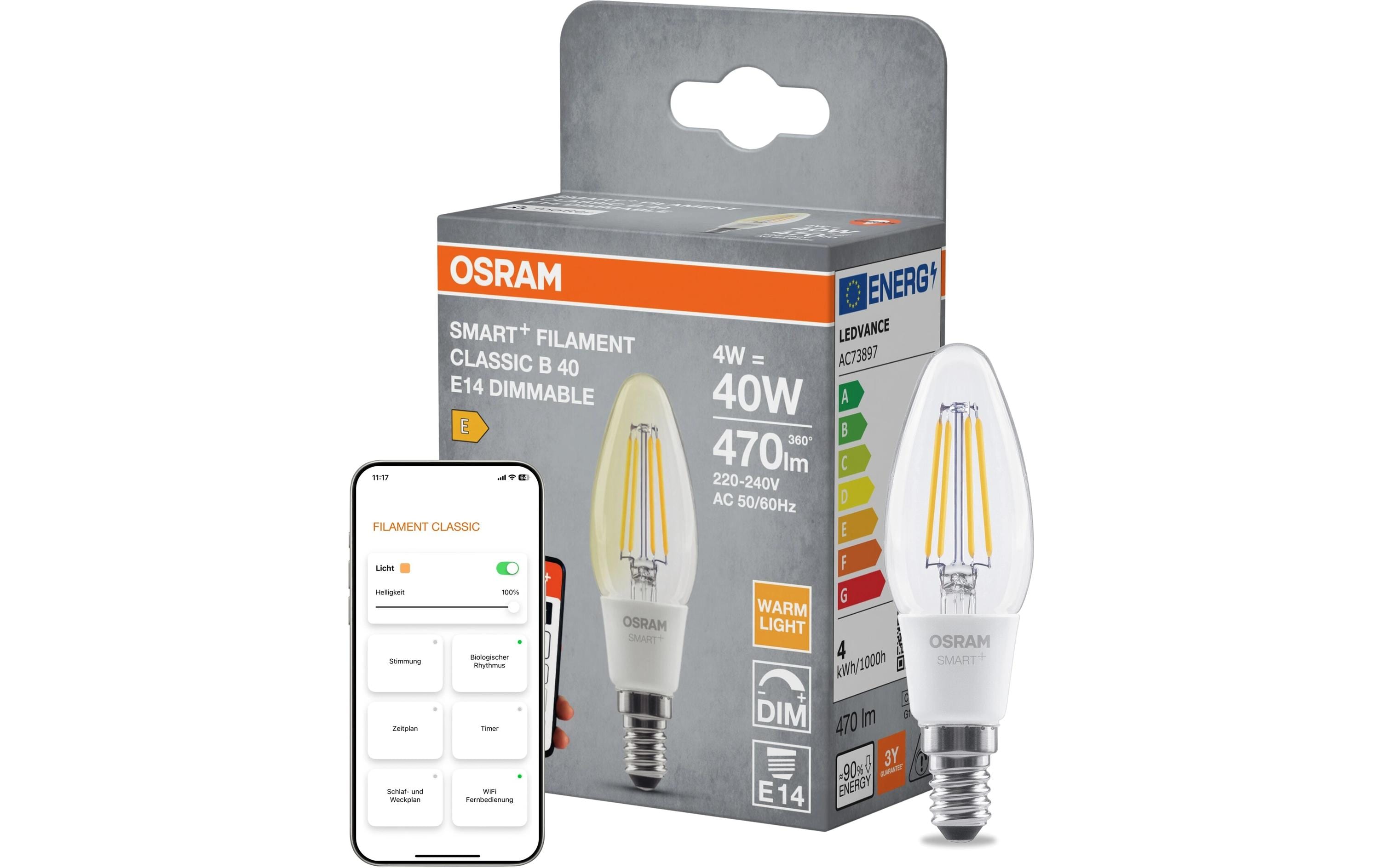 Osram SMART+ WiFi B40D B40D 4W/827 230V FIL CL E14X1 LEDV