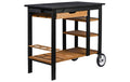 BBQ-Trolley Edelschwarz aus Holz