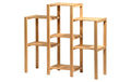 Dekoratives Blumenregal, 7-flächig, natur aus Holz