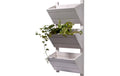 3-stufiges Wand-Pflanzbeet, weiss aus Holz