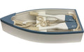 Dameco Deko Holzruderboot L:40.5cm Weiss u. Blau B:19.5cm H:8cm L:40.5cm