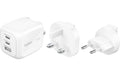 Belkin BoostCharge Ladegerät mit Steckertip 2x USB-C, 1x USB-A, steckertipps UK, EU, US