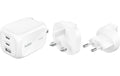 Belkin BoostCharge Ladegerät mit Steckertip 2x USB-C, 1x USB-A, steckertipps UK, EU, US