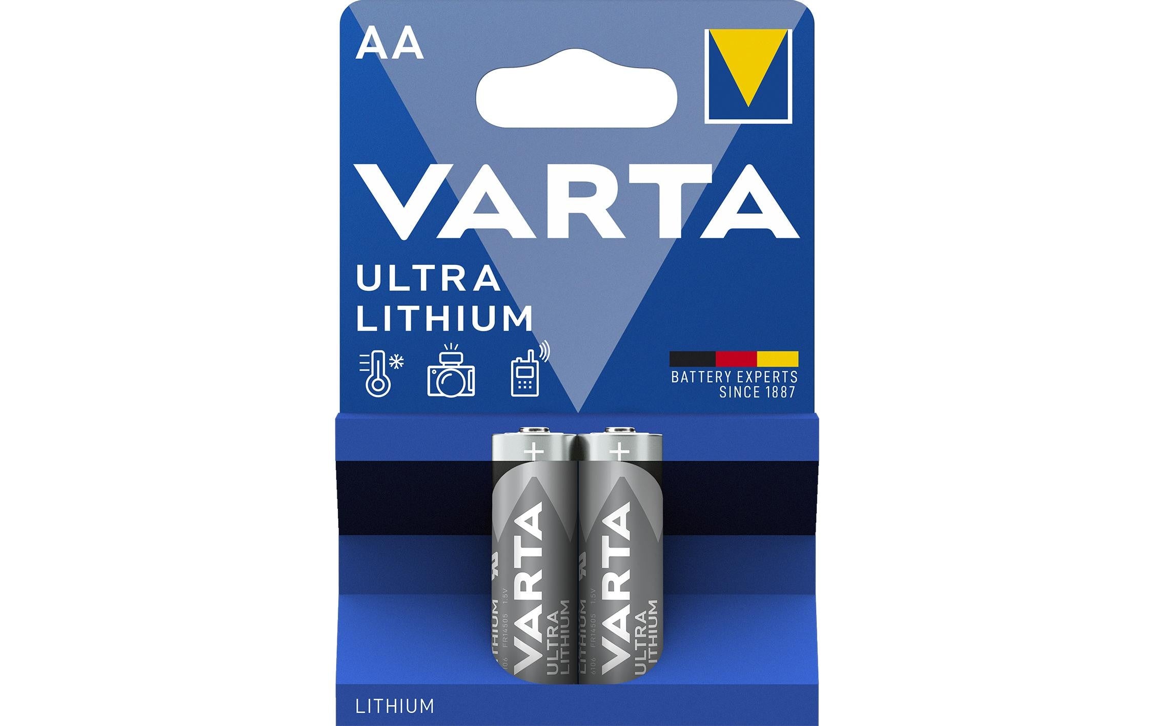 VARTA Lithium Batterie AA, 1.5V, 2Stk 2 Stück, Blister Verpackung